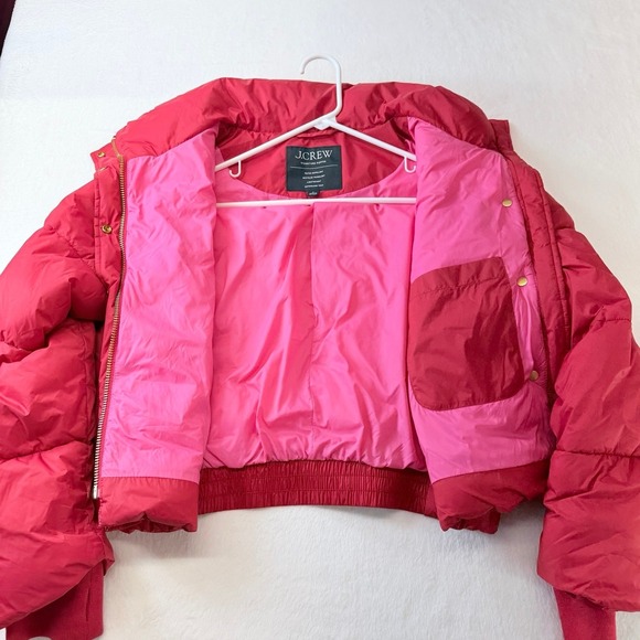 J. Crew Red Signature Primaloft Cropped Puffer Jacket Size S Water Repellent‎ - Picture 12 of 16